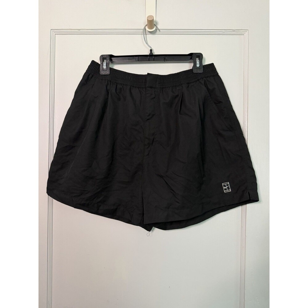 Nike Court Tennis Shorts Mens XL Black Lined Woven Zip Pocket Athletic Dri-FIT